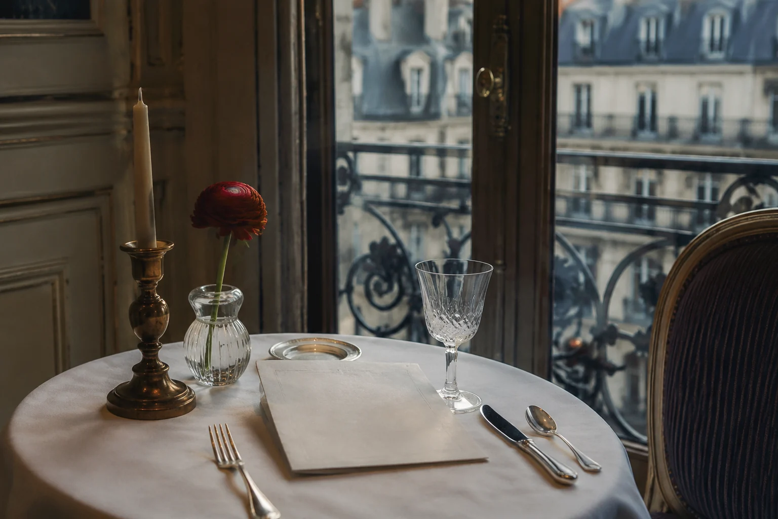 Paris table set for dinner